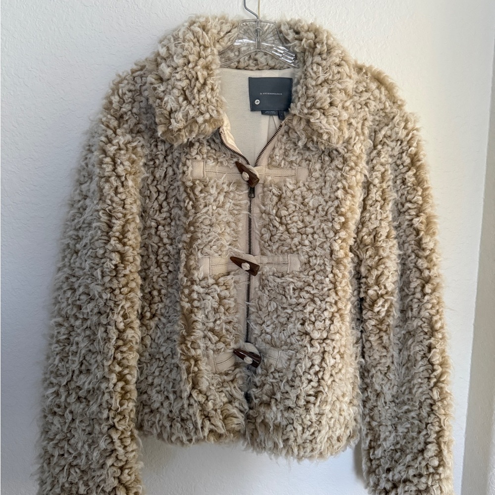 Anthropologie Tan Teddy Jacket